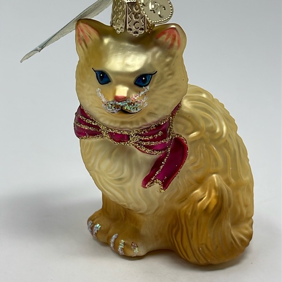OLD WORLD CHRISTMAS: Himalayan Kitty Cat Glass Ornament - Picture 1 of 8